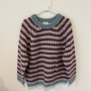 & Other Stories Blue and Burgundy Striped Sweater